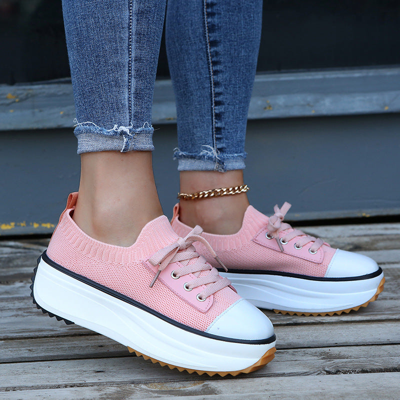 Knit Platform Sneakers