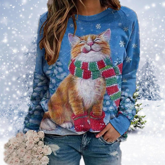 Cute Cat Print T-Shirt