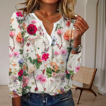 Floral Print Casual Blouse