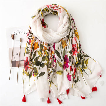 Elegant Floral Print Scarf