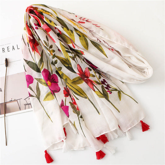 Elegant Floral Print Scarf