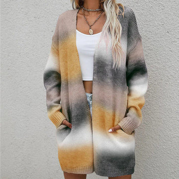 Casual Gradient Knitted Cardigan