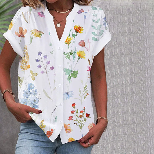 Casual Floral Print Blouse