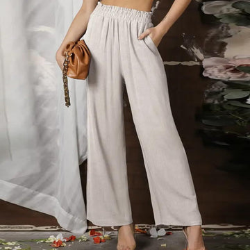 Solid Wide Leg Pants