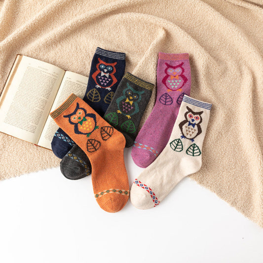 Pack Of 5 Pairs Of Owl Socks