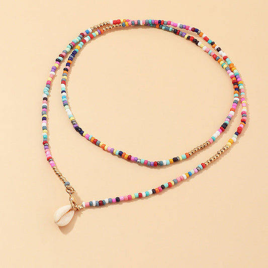 Bohemian Beaded Pendant Necklace