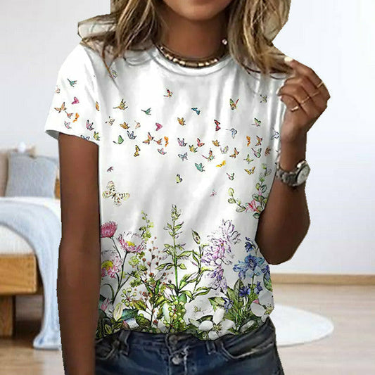 Floral Print Casual T-Shirt