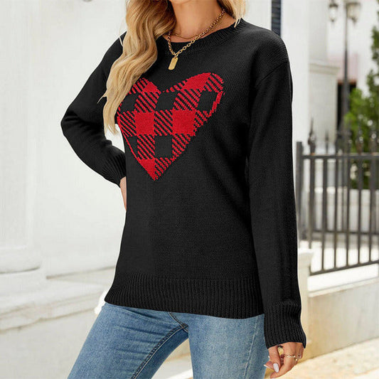 Casual Heart Knit Sweater