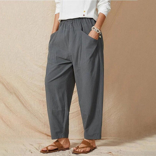 Solid Color Casual Trousers