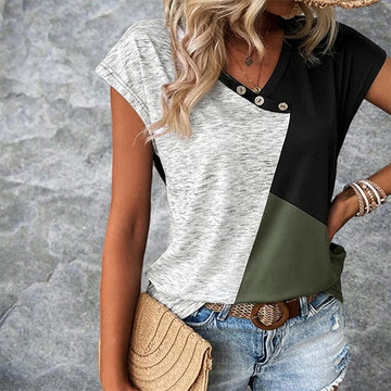 Casual Contrast Color T-Shirt