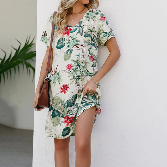 Casual Floral Print Dress