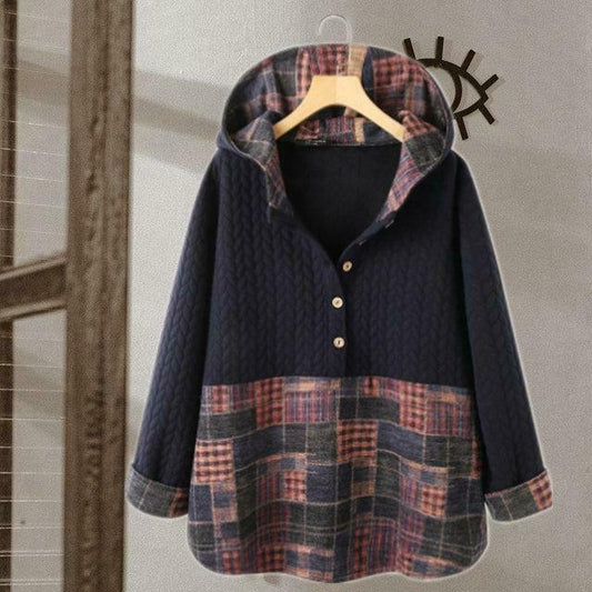 Casual Patchwork Hooded Coat