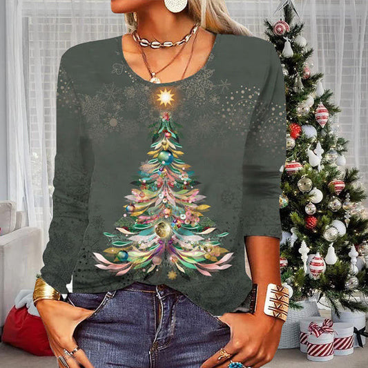 Christmas Tree Print T-Shirt