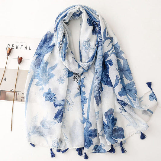 Fresh Floral Print Scarf