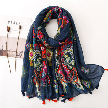 Vintage Ethnic Print Scarf