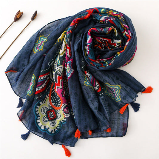 Vintage Ethnic Print Scarf