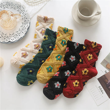 Vintage Casual Floral Socks