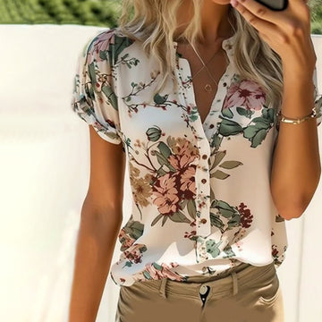 Casual Floral Print Blouse