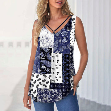 Casual Abstract Print Tank Top