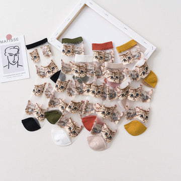 Cat Print Breathable Socks