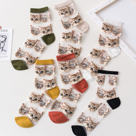 Cat Print Breathable Socks