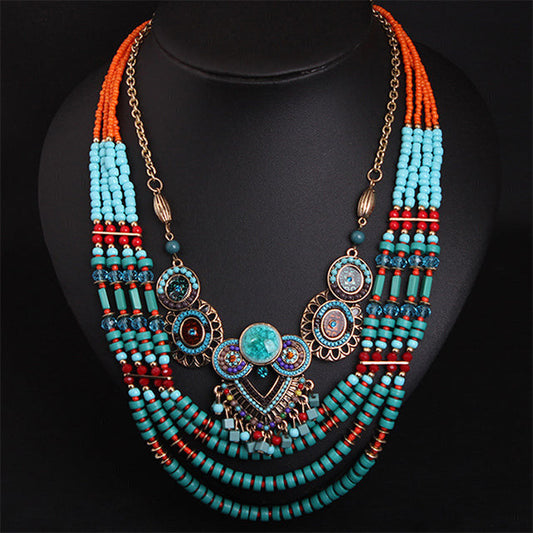 Vintage Ethnic Beaded Necklace