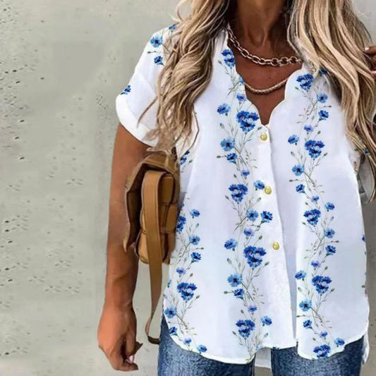 Casual Floral Print Blouse