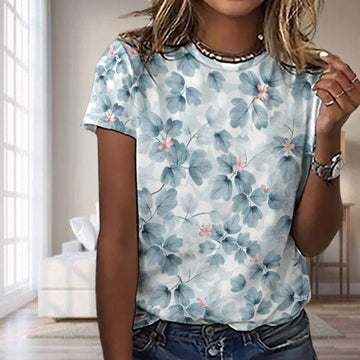 Leaf Print Casual T-Shirt