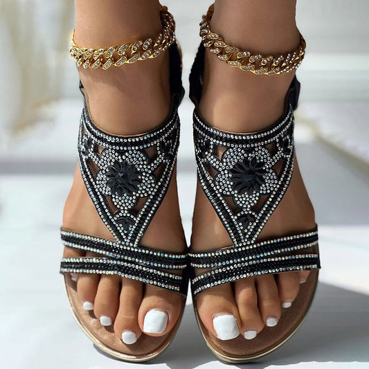 Rhinestone Embellished Casual Sandals