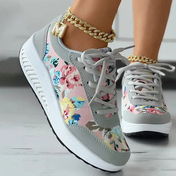 Floral Print Platform Sneakers