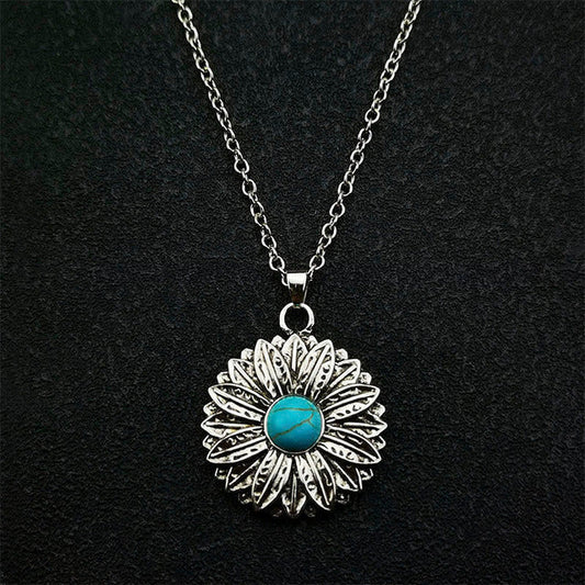 Bohemian Sunflower Pendant Necklace