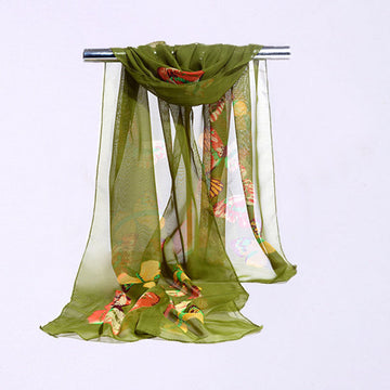 Butterfly Print Silk Scarf