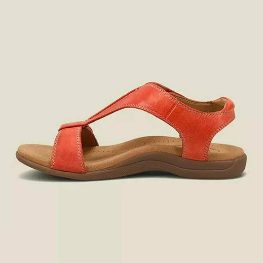 Vintage Solid Color Velcro Sandals