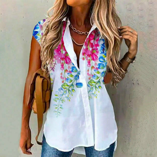 Casual Floral Print Blouse