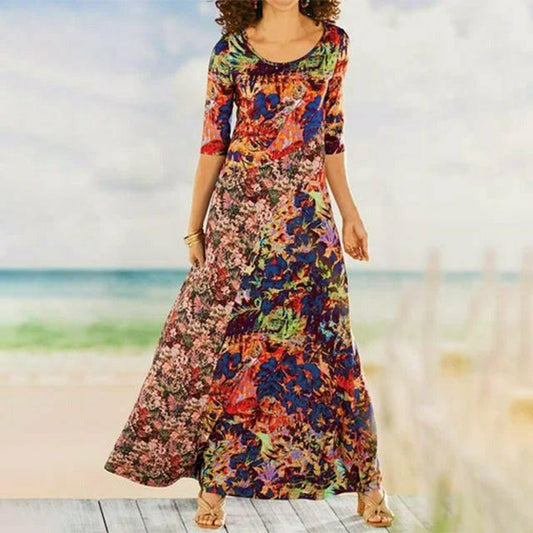 Elegant Printed Casual Dress