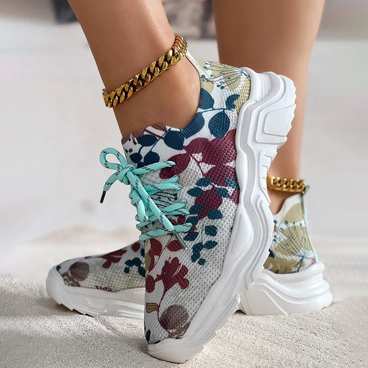 Floral Print Casual Sneakers