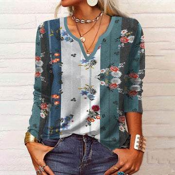 Vintage Floral Print Blouse