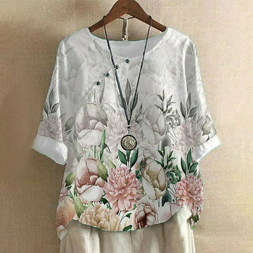 Casual Floral Print Blouse