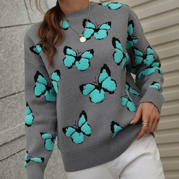 Butterfly Pattern Casual Sweater