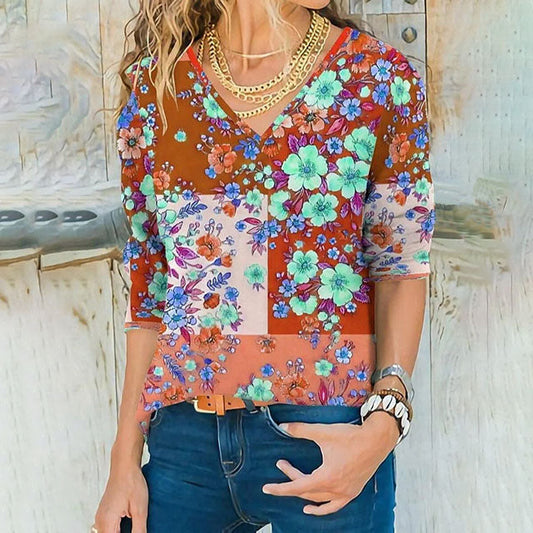 Casual Floral Print T-Shirt