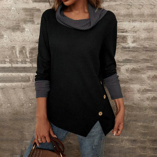 Casual Patchwork Irregular Blouse