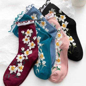 Pack Of 5 Pairs Of Floral Socks