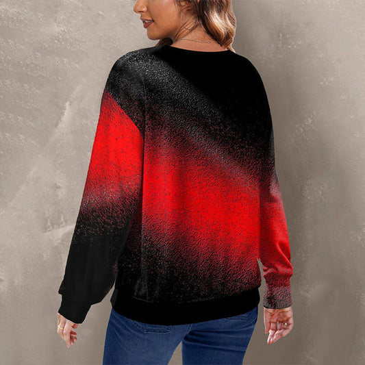 Gradient Print Casual Sweatshirt