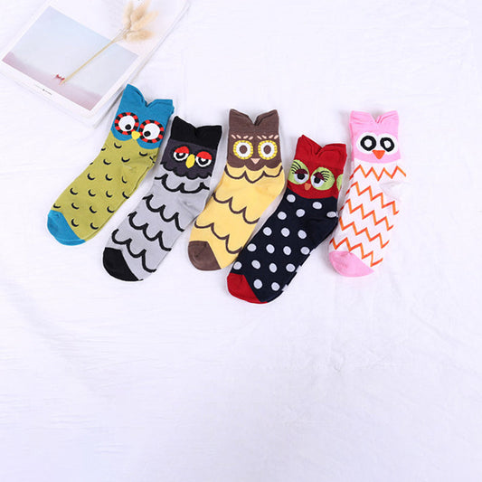 Creative Owl Print Socks