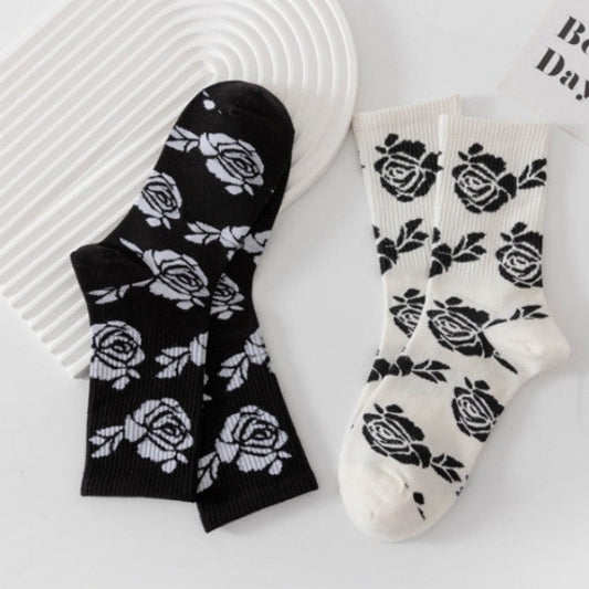 Floral Print Casual Socks