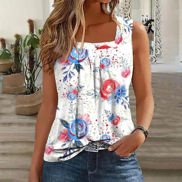 Fresh Floral Print Tank Top