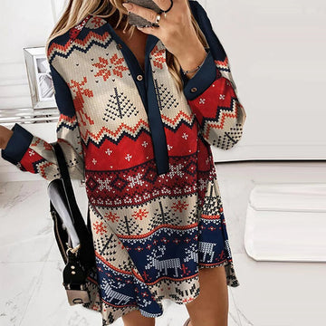 Casual Christmas Shirt Dress