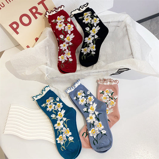 Pack Of 5 Pairs Of Floral Socks