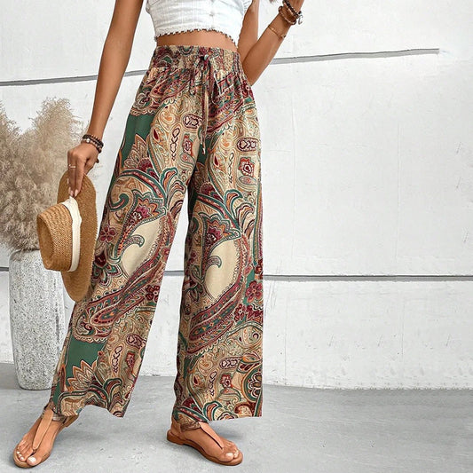 Casual Ethnic Print Pants