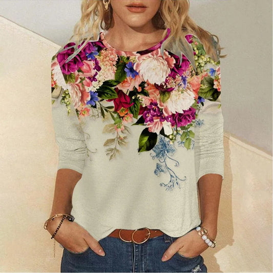 Floral Print Casual T-Shirt